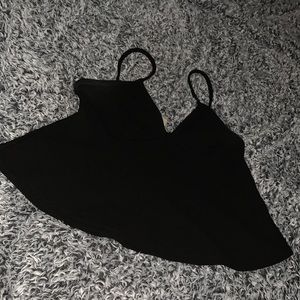 Black loose vline strapped shirt